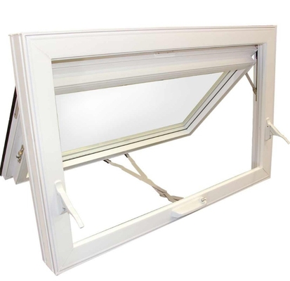 Large UPVC Awning Double Glazed Windows Australia White with Reflective Gas Strut Spring