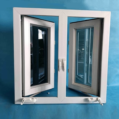 Triple Pane White Frame Upvc Glazed Casement Windows Cusomized Function Soundproof