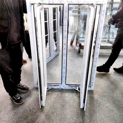 Customized Pvc Profile Upvc Vinyl Thermal Break Horizontal Swing Casement Windows