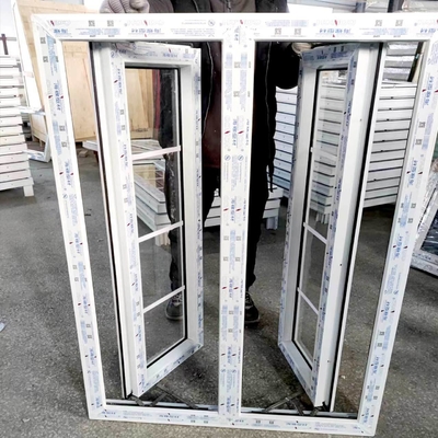 Customized Pvc Profile Upvc Vinyl Thermal Break Horizontal Swing Casement Windows