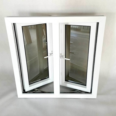 Customizable Double Glazed White Upvc Casement Windows With Screen And Sliding Window