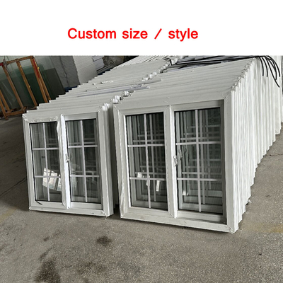 Hurricane Impact Laminated Glass Vinyl Pvc Sliding Windows with Pvc Window Frame