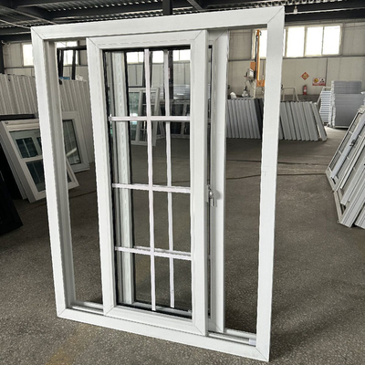 American Upvc Frame Tempered Glass Sliding Window with FiberGlass Screen Netting