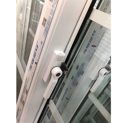 Open Style Magnetic Screen Sliding Windows with Pvc Plastic and Tempered Glass Design