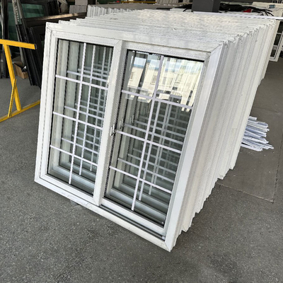 White Plastic Frame Upvc Double Glazed Sliding Windows with Horizontal Opening Pattern