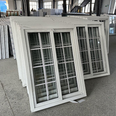 White Plastic Frame Upvc Double Glazed Sliding Windows with Horizontal Opening Pattern
