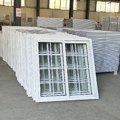 White Plastic Frame Upvc Double Glazed Sliding Windows with Horizontal Opening Pattern